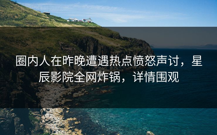 圈内人在昨晚遭遇热点愤怒声讨，星辰影院全网炸锅，详情围观